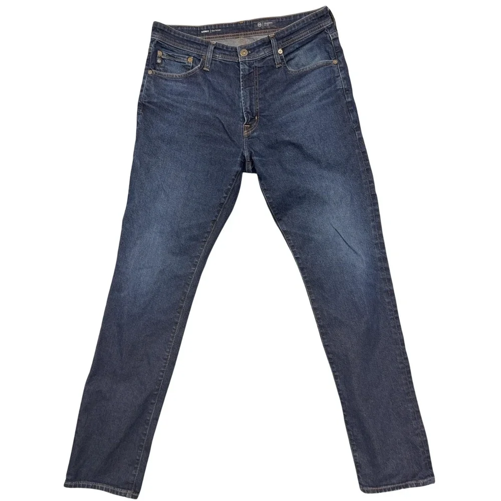 AG Adriano Goldschmied Everett Jeans Mens 34x34 Blue Slim Straight Stretch Denim